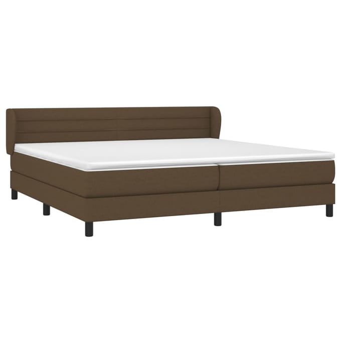 vidaXL - Boxspring - met - matras - stof - donkerbruin - 200x200 - cm