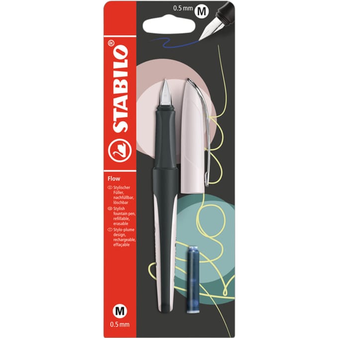 STABILO Flow - Vulpen - Modern Office Edition - Pastel Rosy + 1 Inkt Cartridge