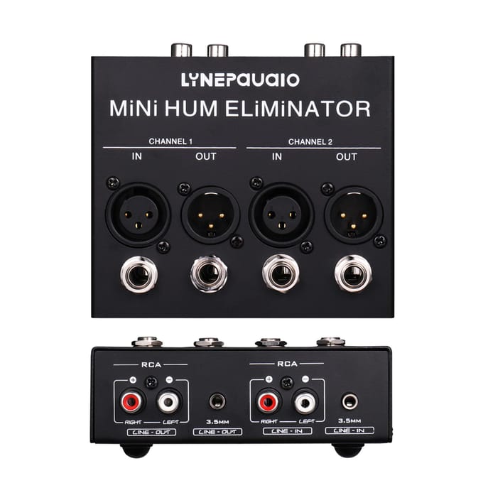 Compacte Hum Eliminator Box 4-kanaals passieve Buzz Destroyer Noise Canceller zwart