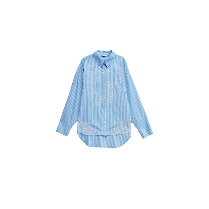 Damesblouse met lange mouwen en kant Salsa Jeans