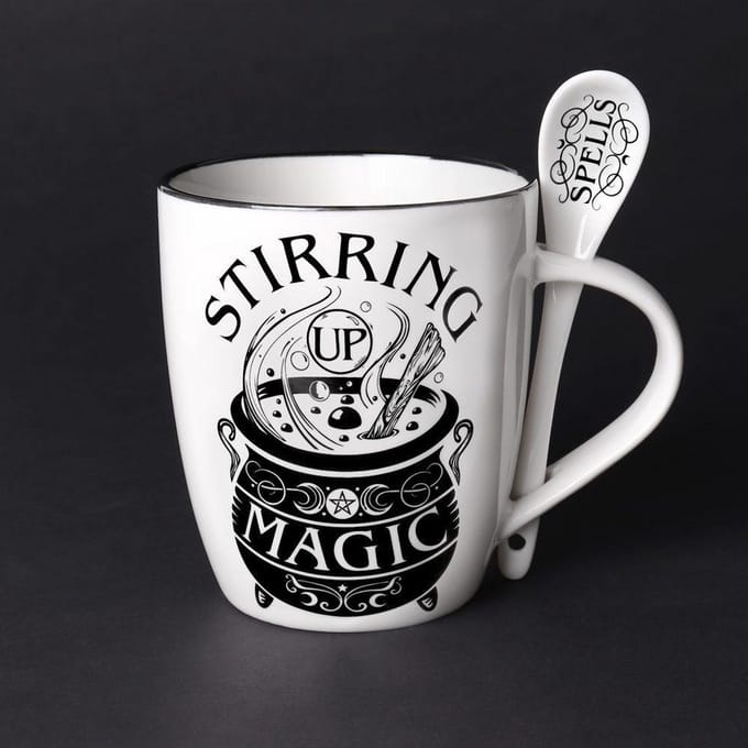 Alchemy - Stirring up Magic Mok/beker met lepel set - Wit