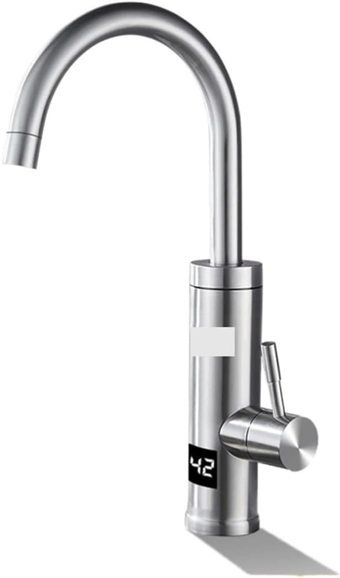 Elektrische Warmwaterkraan - Directe Verwarmer - Direct Warm Water - Temperatuur Display - Beige