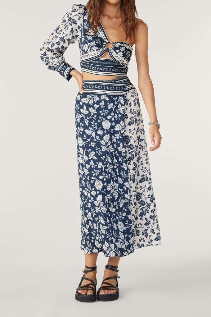 BA&SH Mid-length Skirt Encre Maat: 40 | Midi Rokken Outlet | Dames | Blauw