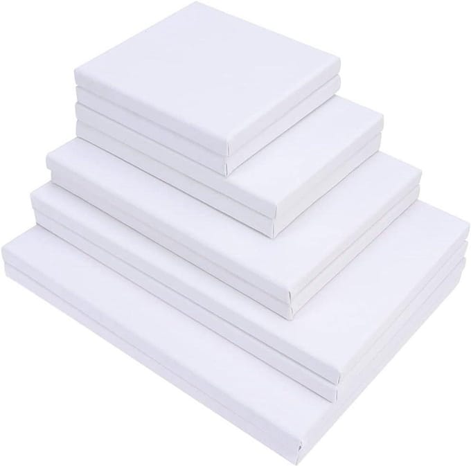 Canvas Rol - Schilderdoek Set - Kunst Maken - Katoen met Hout - 10 Stuks - Wit