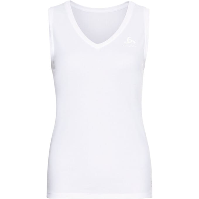 ODLO BL TOP V-neck Singlet ACTIVE F-DRY LIGHT - white - Vrouwen - Maat S