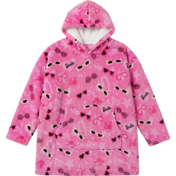 Barbie hoodie poncho roze maat XS - L - polyester