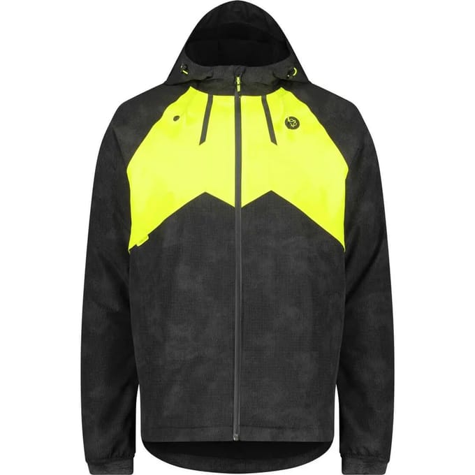 AGU Commuter - Winterregenjas - Heren - Fietsjas - Waterdicht 10.000 mm - Hi-vis Neon - Reflecterend - Verstelbare capuchon - Zwart - L