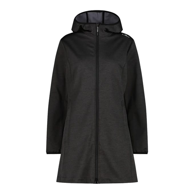 Dames softshell parka met capuchon gemêleerd CMP