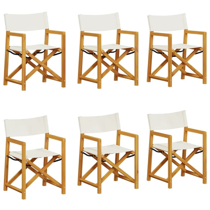 vidaXL - Inklapbare - stoelen - 6 - st - stof - crèmewit