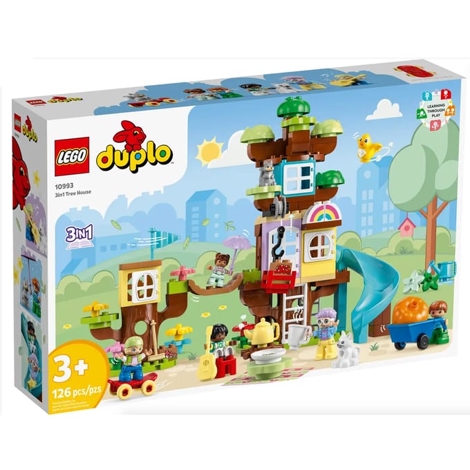 LEGO 10993 DUPLO 3in1 Boomhut Peuterspeelgoed Stenen Set met Dieren Figuren