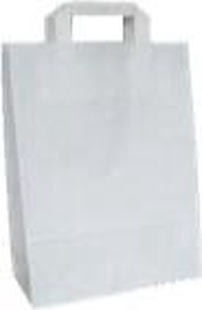 Tas - Wit kraft - platte papieren handgreep - 22x 10x28cm - draagtas - wit - 50 stuks