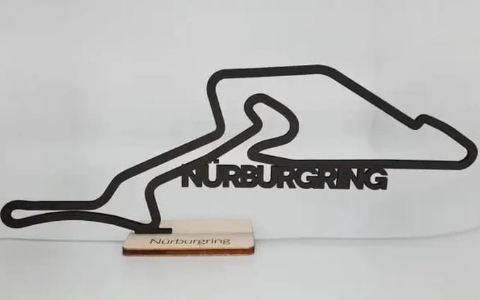 F1 Circuit Nurbergring - 15x38cm - Naturel - Black - Silhouette