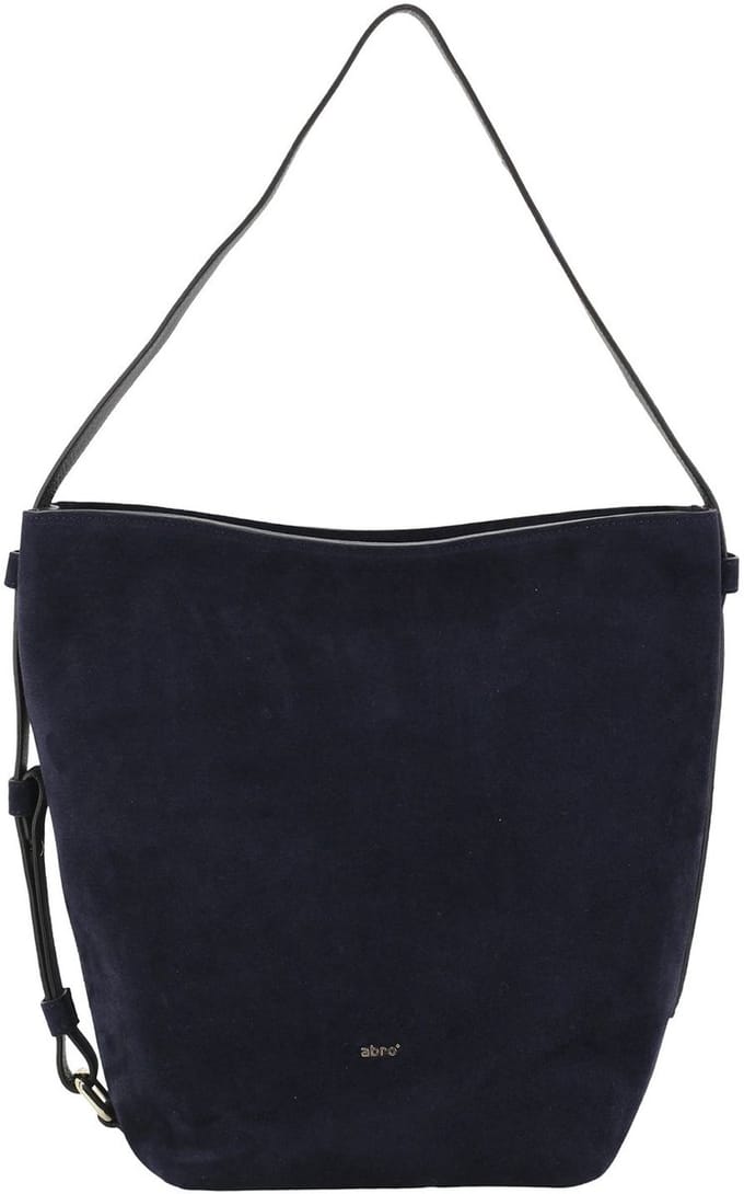 abro schoudertas Leather Suede Hobo Bag Cosmo Navy donkerblauw