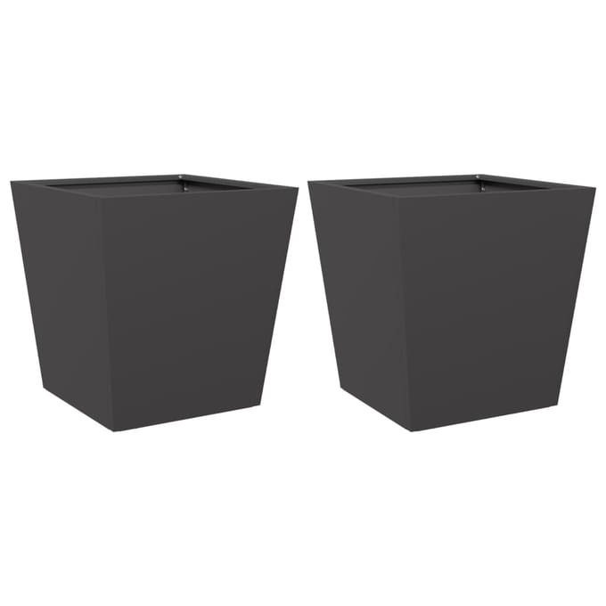 vidaXL - Plantenbakken - 2 - st - 40x40x40 - cm - staal - zwart