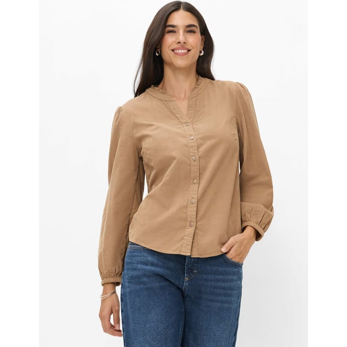 Brax Dames Blouse  Style VIOLET walnut, beige, maat 34