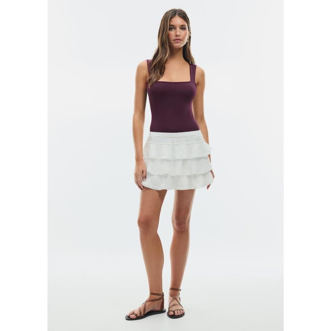 Stradivarius Body polyamide vierkante halslijn  Donkerpurper L