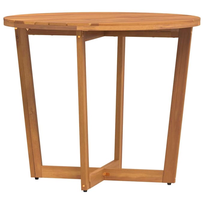 vidaXL - Tuintafel - rond - Ø90x75 - cm - massief - acaciahout