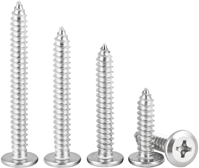 Set van 20 RVS 304 M6 x 55 mm Zelftappende Schroeven met Platte Kop voor Meubelmontage en Klusprojecten