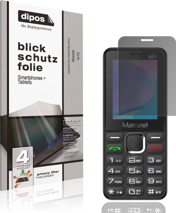 dipos – Matte Privacy Screenprotector geschikt voor Masstel Izi S2 | Anti-Spy Beschermfolie