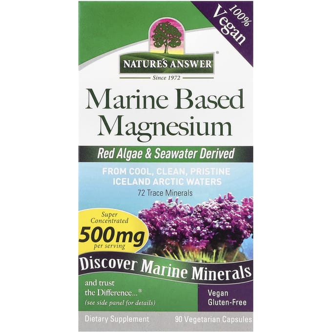 Nature'S Answer, Marine Magnesium, 500Mg, 90 Plantaardige Capsules (250 mg per capsule)