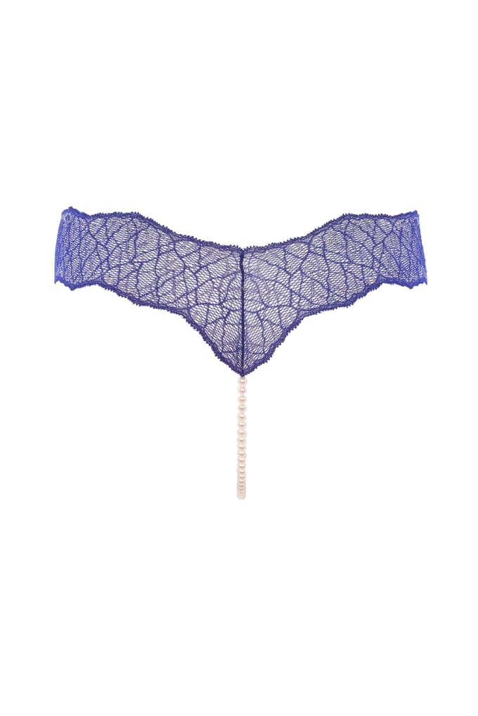 Bracli - Sydney Perlenstring Blau - Luxus-Dessous mit Perlenkette Größe Plus
