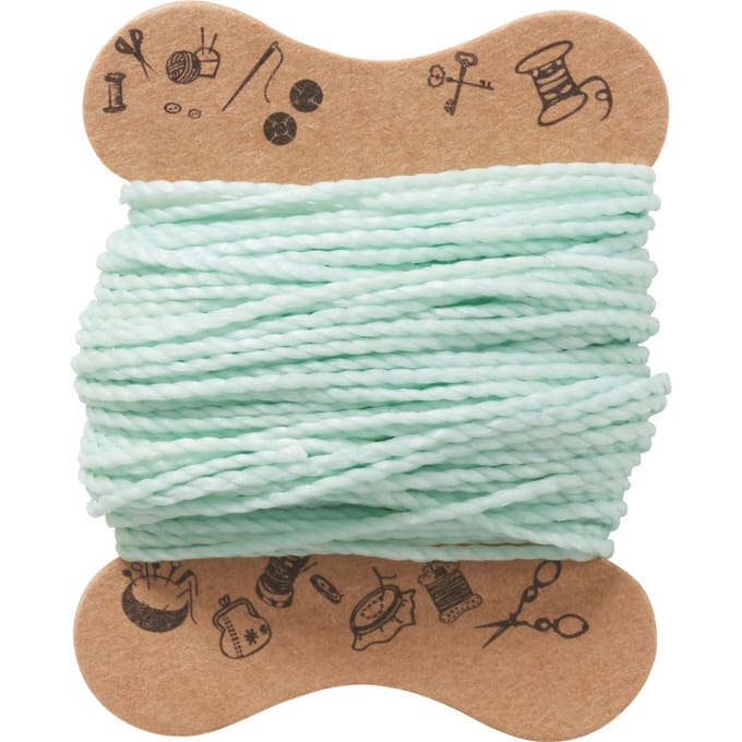 Micro macramé koord, gewaxt - Mintgroen