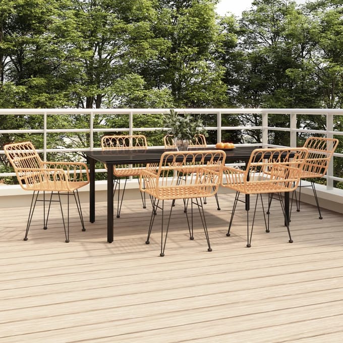 vidaXL - 7-delige - Tuinset - poly - rattan