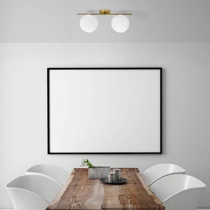 miloox by Sforzin Plafondlamp Jugen, goud, 2-lamps horizontaal