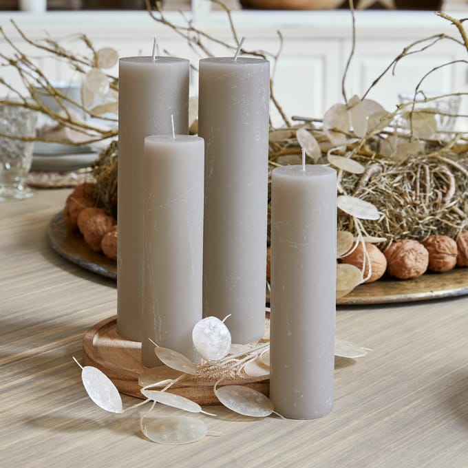 LOBERON Kaars set van 4 Avinal taupe