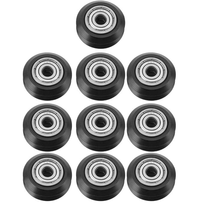 10 stuks 3D Printer POM Plastic Katrol Passief Rond Wiel Met Lager Katrol gray