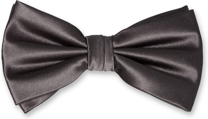 E.L. Cravatte Strik - Donkergrijs - Satijn Polyester Vlinderdas