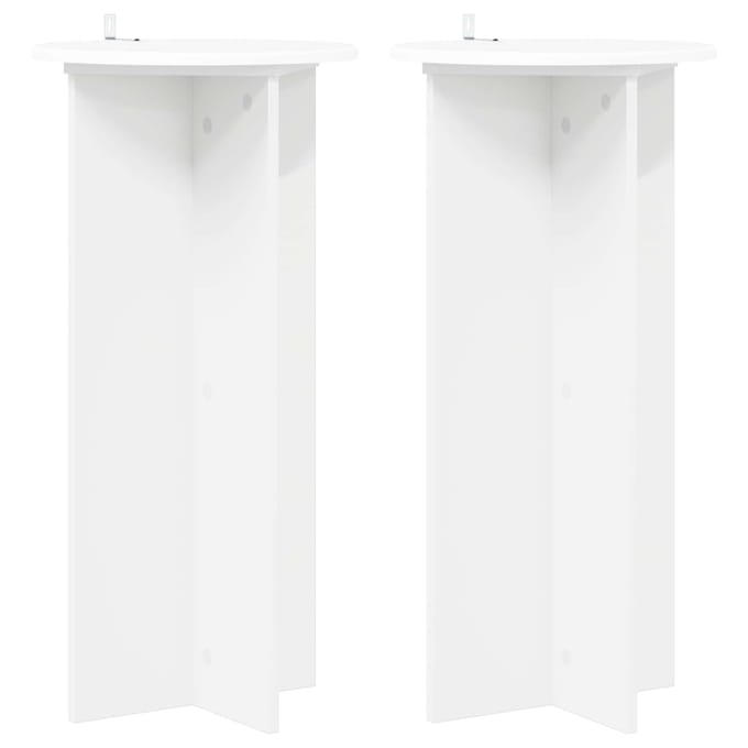 vidaXL - Plantenstand - 2 - st - Wit - Ø40 - x - 80 - cm - Bewerkt - hout