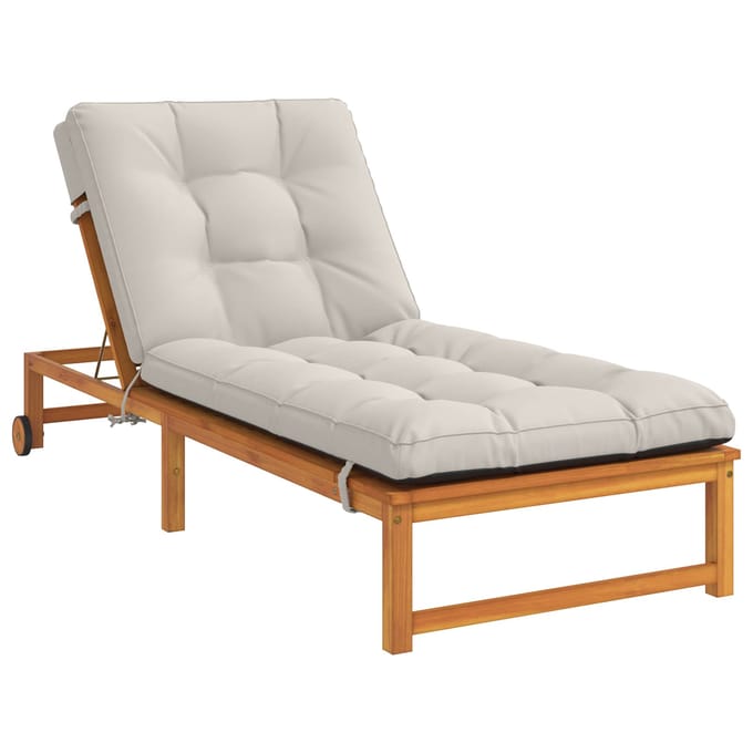 vidaXL - Ligstoel - Kussen - VIANEN - 100% - Polyester - Wit - 200 - x - 90 - x - 8 - cm