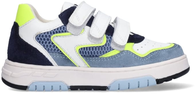 Braqeez 426175-421 Jongens Lage Sneakers - Blauw - Leer - Klittenband