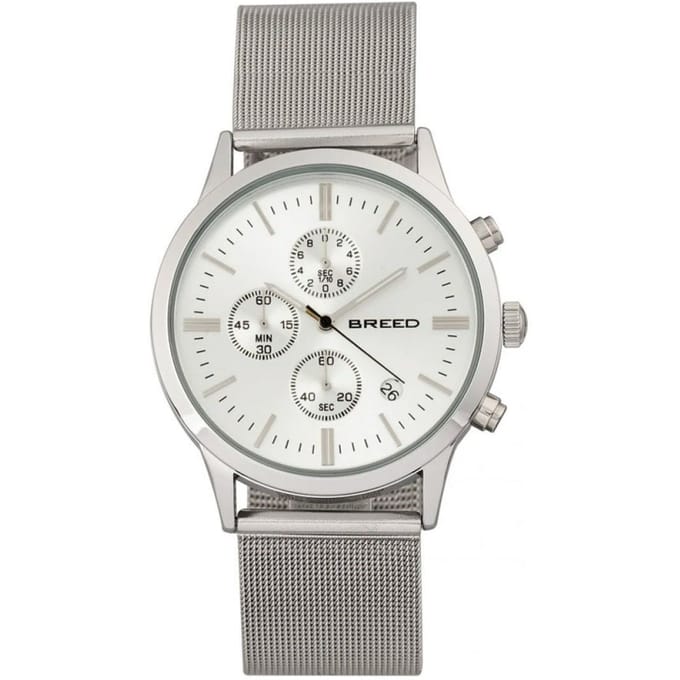 Breed Espinosa chronograaf mesh-armband horloge met datum