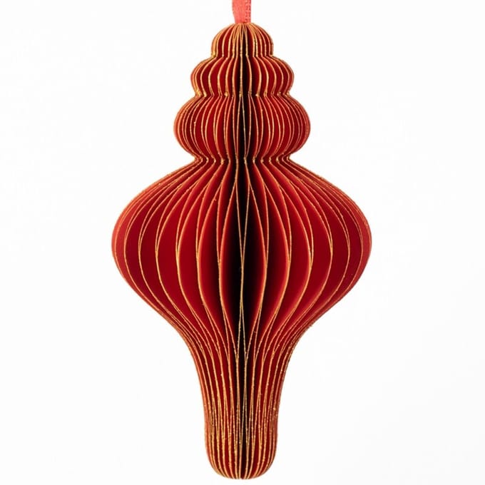 Papieren honeycomb hanger rood