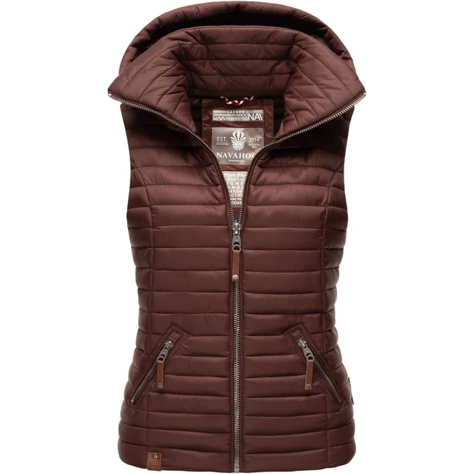 Navahoo Dames Gewatteerde Bodywarmer Shadaa – Lichte Weste met Afneembare Capuchon