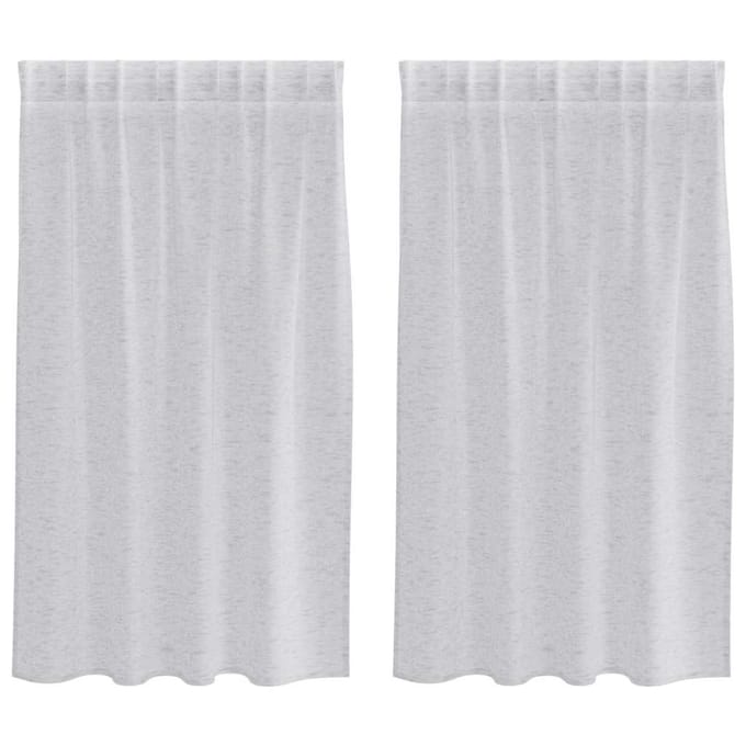 vidaXL - Voile - Gordijn - 2 - st - Lichtgrijs - 140 - x - 140 - cm - Polyester