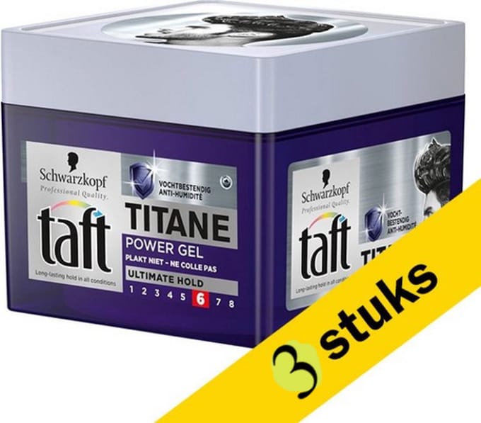 Taft Men Power Gel Titane stuks 3 x 250 ml oude versie