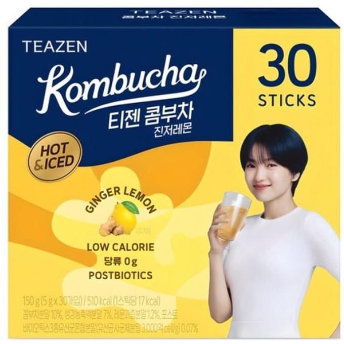 BTS' Jungkook Teazen Kombucha 8 Smaak 5g 30 Sticks per doos Ginger Lemon