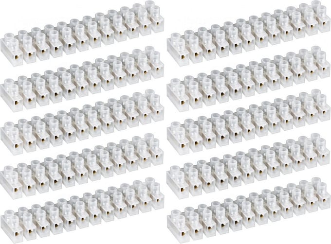 Benson Kroonsteenstrip - 10 mm² - 10 rijen - 12 klemmen - Transparant - Buigzaam plastic