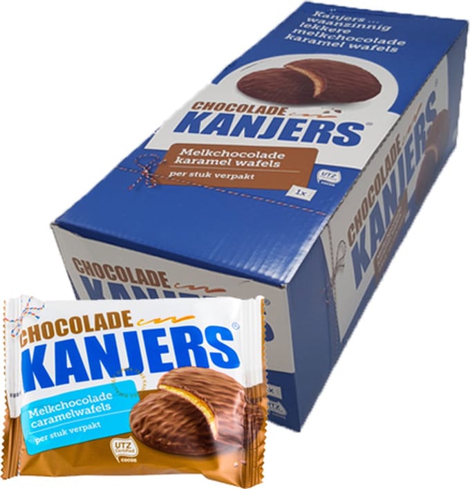 Kanjers - Chocolade Caramel Wafels - 24 stuks