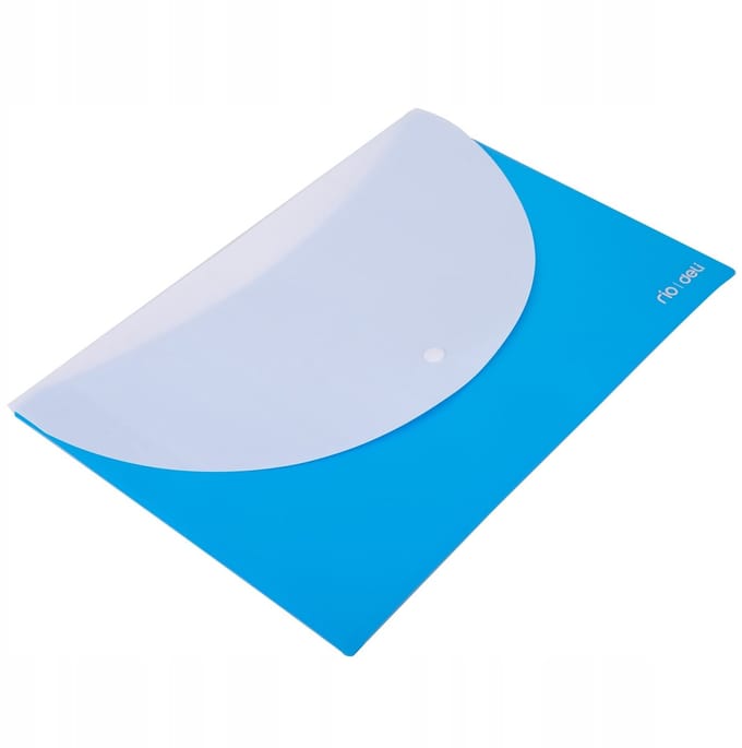Deli A4 map met druksluiting, verticaal, blauw, 2 vakken