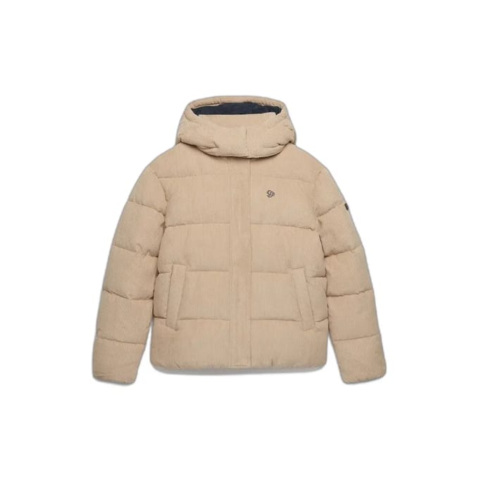 Superdry - Premium Gewatteerde Corduroy Jas Met Capuchon - Dames - Gewatteerde jassen