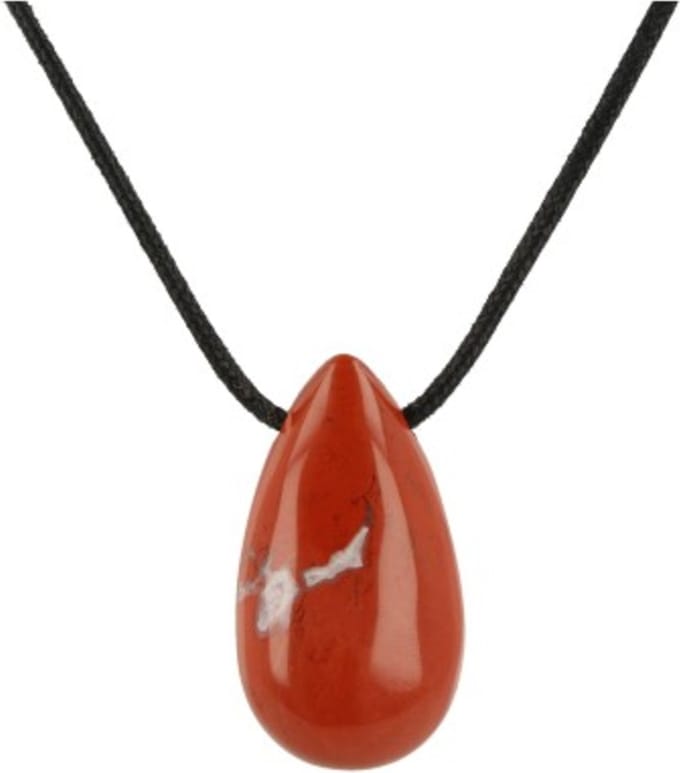 Jaspis rood edelsteen druppel hanger