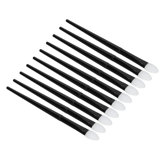 10 stuks Siliconen Oogschaduwborstel Zacht Herbruikbaar Langdurig Siliconen Glitter Applicator Lippenborstels black