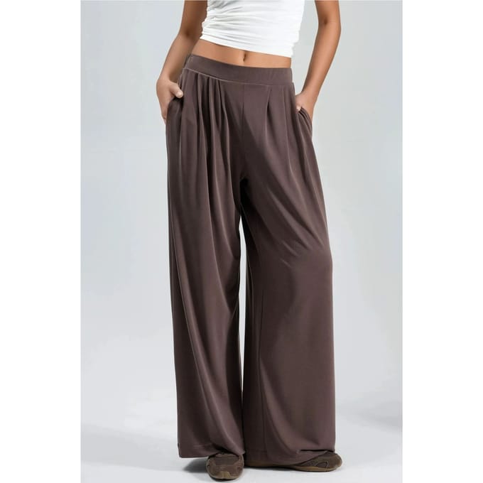 Plissé Wijd Pantalon met Zakken