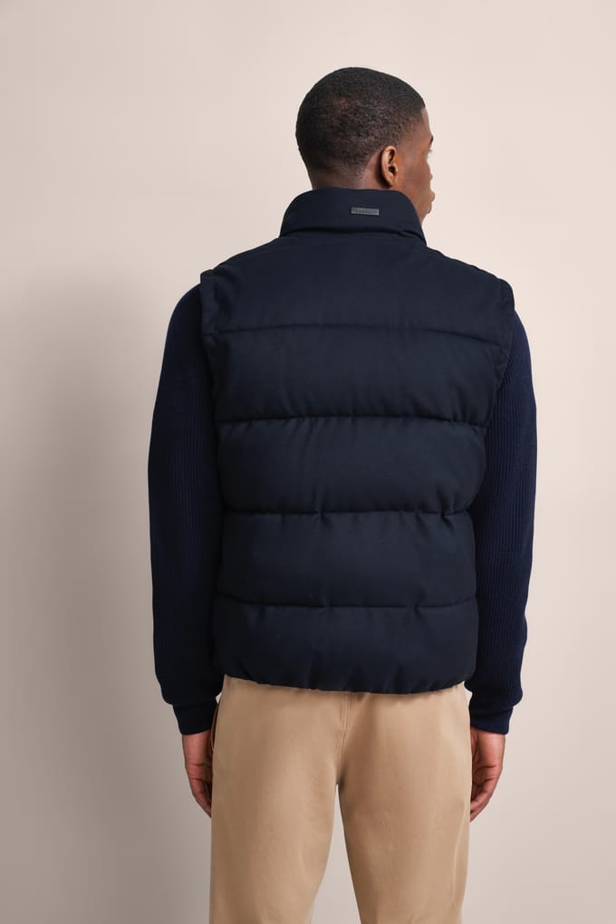 Bugatti Herren Gewatteerd gilet in een moderne flanellen look