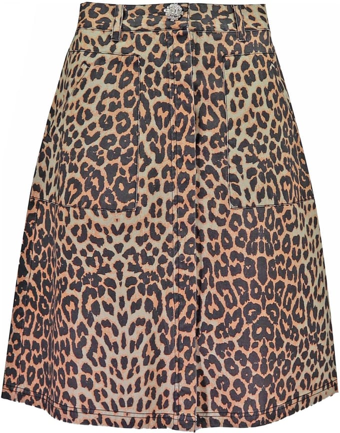 Frogbox - denim rok luipaard - maat 36