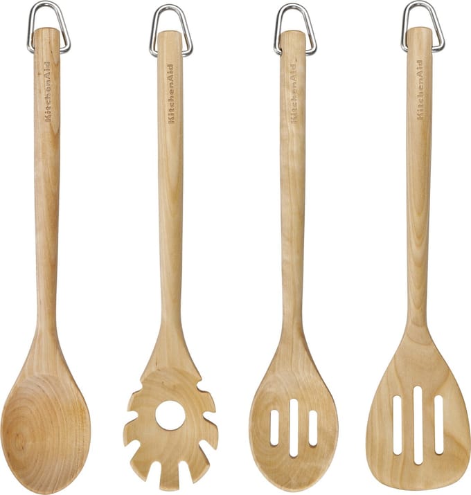 Kookgerei Set, Kooklepels, Set van 4, Berkenhout, Bruin - KitchenAid